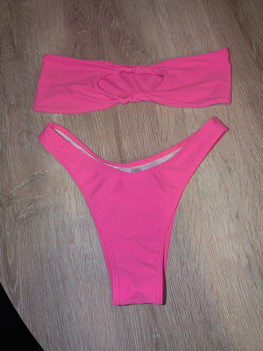 Hot Pink Bandeau Bikini Set